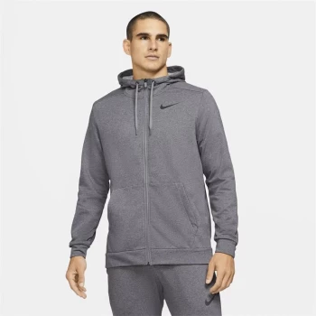 image of Nike Dri-FIT Mens Full-Zip Training Hoodie - Charcoal