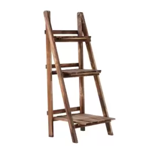 Image of Outsunny Flower Stand Plant Display 3-tier Fold Wood Garden Patio