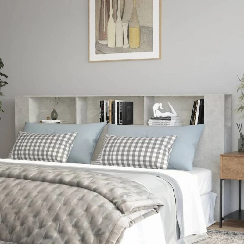 Image of VIDAXL Headboard Cabinet Concrete Grey 220x18.5x104.5cm Vidaxl 8720286967232