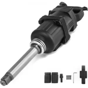 Image of VEVOR 2800N.m 1" Air Pneumatic Impact Wrench Gun Long Shank Commercial Truck w /2 Sockets, Long Nose Twin Hammer 2070 Ft.lbs