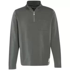 Image of Barbour Mens Broughton Half Zip Charcoal Large