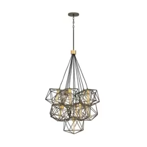 image of Hinkley Astrid Cluster Pendant Ceiling Light Metallic Matte Bronze with Deluxe Gold Accents, -