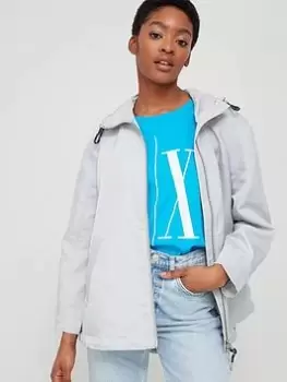 Image of Armani Exchange Shiny Zip Through Jacket - Grey Size XS Women