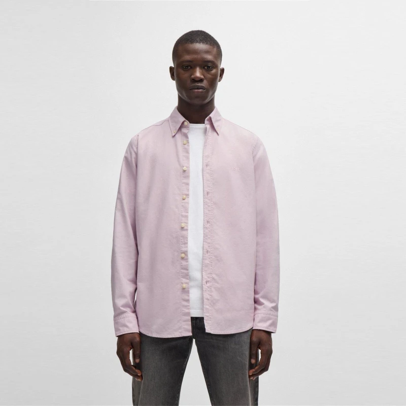 Image of Boss Rickert Long Sleeve Shirt Oxford Shirt - Long Sleeve S Purple 55093124350