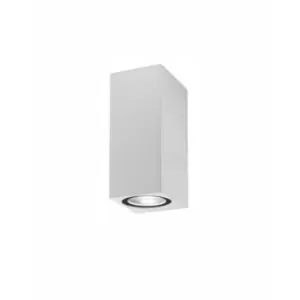 Image of Netlighting Merano Cincinnati Square Outdoor Up Down Wall Lamp Aluminium White G