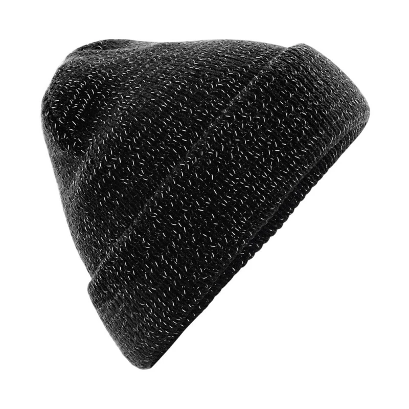 Image of Beechfield Beechfield Men Reflective Beanie in Black One Size Male 5063425840182