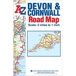 Image of Devon & Cornwall Road Map Sheet map, folded 2018