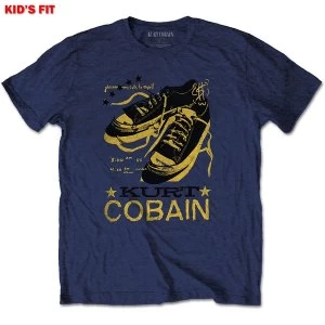 Image of Kurt Cobain - Laces Kids 9 - 10 Years T-Shirt - Blue