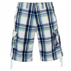 Image of SoulCal Checked Cargo Shorts Mens - Nvy/OffWht/Lime