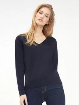 image of Tommy Hilfiger Tommy Heritage V-Neck Knitted Jumper