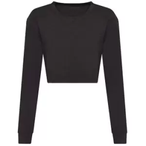 Image of Awdis Womens/Ladies Heather Crop T-Shirt (XS) (Black)