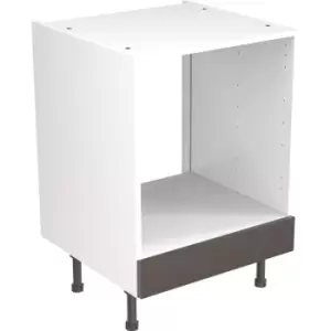 Image of Kitchen Kit Flatpack J-Pull Kitchen Cabinet Base Oven Unit Super Gloss 600mm in Graphite MFC
