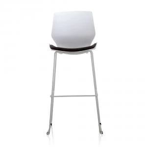 image of Trexus Florence High Stool Grey Fabric White Frame Ref BR000210