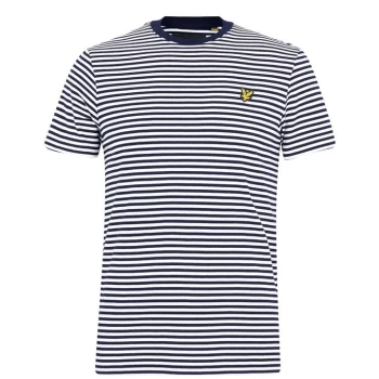Image of Lyle and Scott Lyle & Scott 2 Colour Stripe T Shirt - Blue