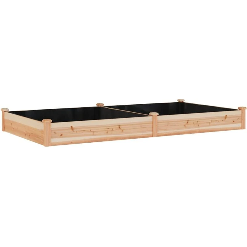 Image of vidaXL Garden Raised Bed w/ Liner 240x120x25cm Solid Wood Fir, Brown 364301