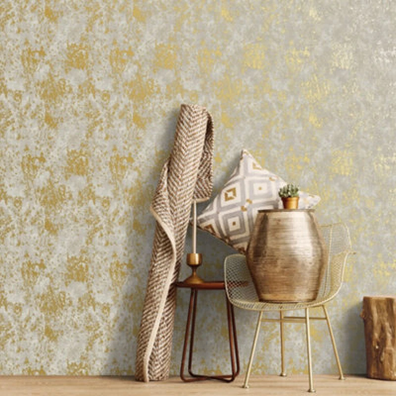 Image of Galerie Metallic Fx Gold Metallic Industrial Texture Textured Wallpaper