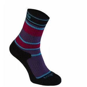 image of Bridgedale Childrens Merinofusion Hiker Socks Purple and Black Large