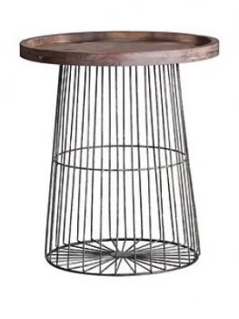 Image of Hudson Living Menzies Metal and Solid Wood Side Table, Black, Men