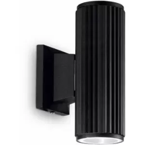 Image of Netlighting Base 2 Light Outdoor Up Down Wall Light Black White IP44, E27