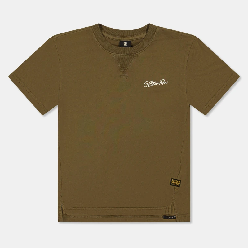Image of G Star Kids Logo T-Shirt Dark Olive male 8Y