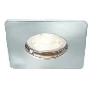Image of IP65 Bathroom Slim Square Ceiling Downlight Chrome Plated Recessed GU10 Lamp