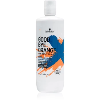 image of Schwarzkopf Professional Goodbye Orange Toning Shampoo neutralising brass tones 1000ml