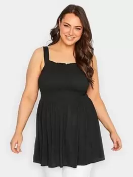 Image of Yours Cami Vest Top - Black, Size 14, Women