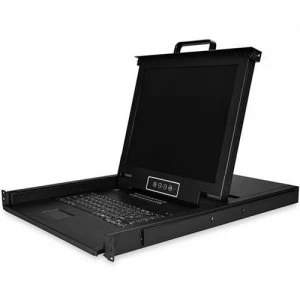 Image of StarTech.com 16 Port Rackmount KVM Console w/ 6ft Cables - Integrated KVM Switch w/ 17" LCD Monitor - Fully Featured 1U LCD KVM Drawer- OSD KVM - Dura