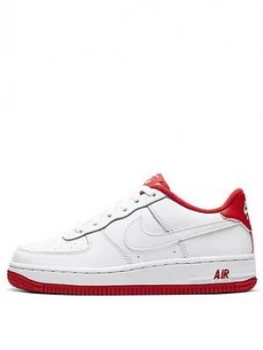 image of Nike Air Force Junior Trainer, White/Red, Size 5