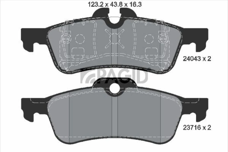 Image of Brake pad set PAGID T1450N