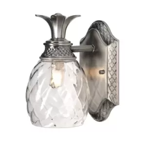 Image of Plantation 1 Light Outdoor Dome Wall Light Polished Nickel IP44, G9