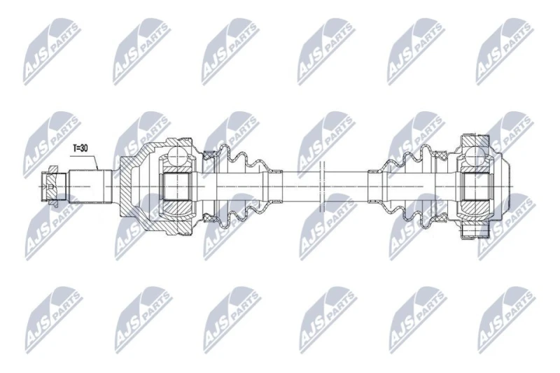 Image of NTY NPW-BM-249 Drive shaft Automatic Transmission, Rear Axle Right Drive Shaft (13)