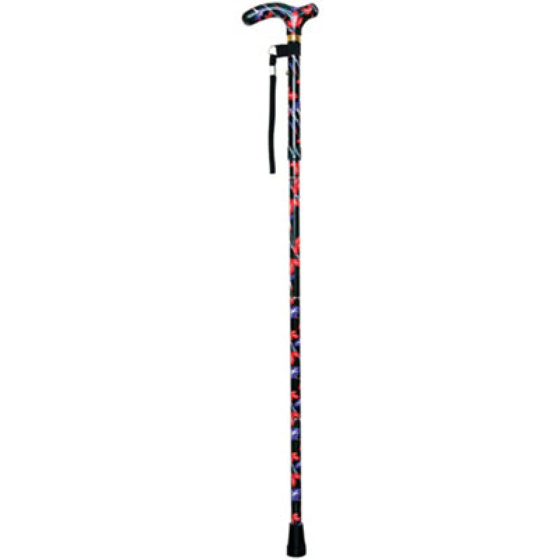 Image of Loops Deluxe Ambidextrous Foldable Walking Cane - 5 Height Settings - Kimono Multi