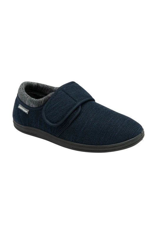 Image of Dunlop Mens Navy 'Roman' Full Shoe Slippers Size: 10 Navy Male 10