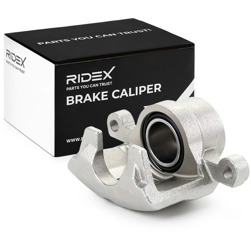Image of RIDEX 78B0073 Brake caliper Front Axle, without holder Cast Iron Brake Caliper (78)