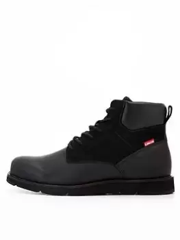 Image of Levis Jack Plus Lace Up Leather Boots - Black, Size 7, Men