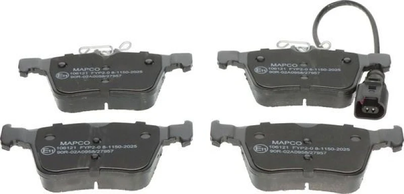 Image of MAPCO 106121 Brake pad set Rear Axle, with integrated wear warning contact Brake Pad Set,disc brake (402)
