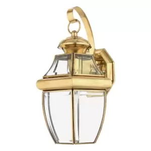 Image of Outdoor IP44 Wall Light Highly Polished Brass LED E27 150W d02312