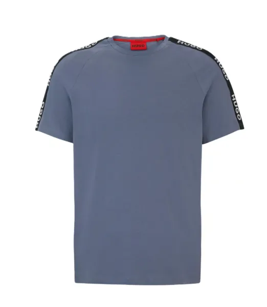 Image of HUGO Bodywear Logo Cotton-Blend T-Shirt - M Blue Tops male 50504270-462 M