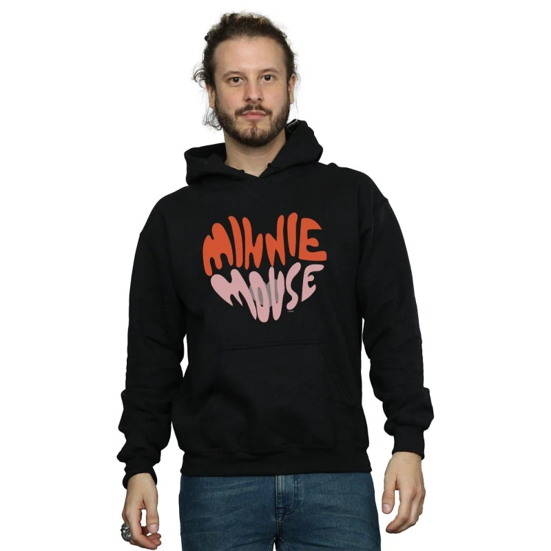 Image of Disney Men Minnie Mouse Heart Shaped Hoodie in Black Size: Small Black S Male 5059114422425