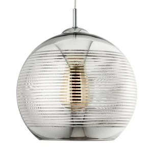 image of Searchlight Lighting Collection Erin Glass Pendant Ceiling Light - Chrome