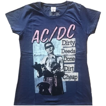 Image of AC/DC - Vintage DDDDC Womens Large T-Shirt - Blue