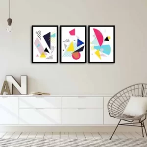 Image of 3PSCT-04 Multicolor Decorative Framed MDF Painting (3 Pieces)