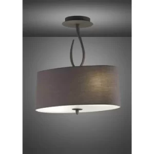 Image of Lua Semi-Ceiling Light 2 Bulbs E27, ash gray with ash gray shade
