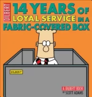 Image of 14 years of loyal service in a fabric covered box a dilbert book
