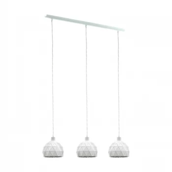 image of Eglo Roccaforte 3 Light Pendant - White