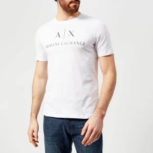 image of Armani Exchange AX Script Logo T-Shirt White Size 2XL Men