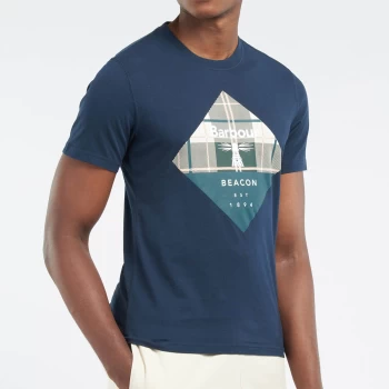 Image of Barbour Beacon Mens Becker T-Shirt - Navy/Ancient - S