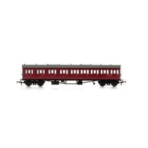 Image of Hornby BR Collett 57' Bow Ended E131 Nine Compartment Composite (Left Hand) W6630W Era 4 Model Train