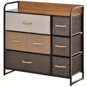 Image of Homcom Storage Unit 7 Fabric Drawers Steel Frame Multi